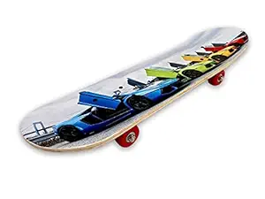 MINSO Skateboard, Wooden Board Playboy Skates Special Printed Wood Big Skateboard (Random Design , 24 x 6 Inch )(MN_19)