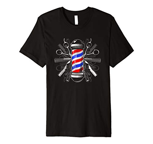 Barbers Pole Scissor Hair Clippers Comb T Shirt - Barber Tee T-Shirt