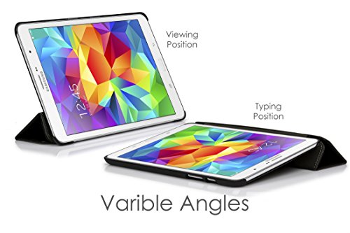 ForeFront Cases® Neue Leder Hülle / Tasche / Case / Cover für Samsung Galaxy Tab S 8.4 T700 – Rundum-Geräteschutz und intelligente Auto-Sleep-Wake-Funktion mit 3-JAHRES-GARANTIE VON FOREFRONT CASES – inkl. Eingabestift und Displayschutz - 2