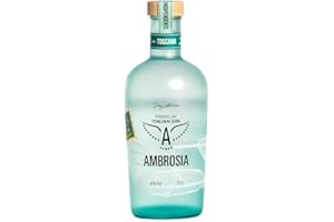 AMBROSIA PREMIUM ITALIAN GIN Ambrosia, Gin Distillato Day Edition, Bottiglia in Vetro Riciclato, 4 Botaniche, 40% Vol., 70 cl