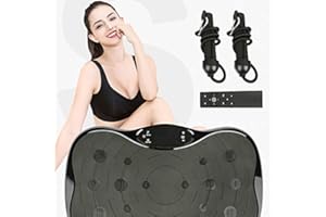 XDAILUYYDS Vibrationsplatte für Ganzkörpertraining zu Hause, Rüttelplatte mit LCD Display, Fernbedienung, Trainingsbänder, Bluetooth Lautsprecher
