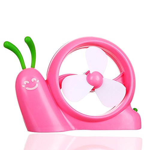 Jessie&Letty USB Computer Niedlich Schnecke Geschwindigkeit Ventilator Mini für den Schreibtisch mit An/Aus-Schalter, Ventilatoren Tischventilatoren USB-VentilatorenTurbo-Ventilator, (Pink)
