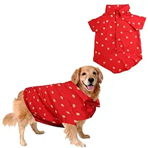 Sage Square Crazy Printed Dog Shirt, Trending Dog Shirt Ultra Soft & Light Weight, Comfortable & Breathable Dog Apparel, Trendy Outfit (Polka Red) (XSmall - 12inch)