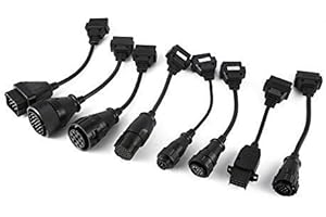 Nikou 8pcs Pack Prise diag, obd2 Diagnostic, Les câbles de Voiture pour l'outil de Diagnostic électrique pour Voiture OBDII Relient l'adaptateur de câble