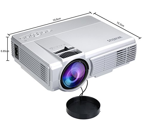 Mini Beamer HD, Video Projektor LCD Tragbarer Videoprojektor LED Projector Multimedia Heimkino mit HDMI Kabel unterstützt AV/ VGA/ USB/ SD/ HDMI WIMIUS(T3 Silber) - 2