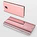 Produktbild HUDDU Schutzhülle für Samsung Galaxy J7 2017 Hülle Rosegold Flip Slim Handyhülle Leder Tasche Clear Wallet Case Cover Stand Überzug Mirror Hardcase für Samsung Galaxy J7 2017 J730 Klapphülle