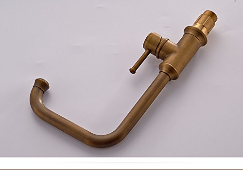 Hiendure® latón antiguo De alto Arco Cisne cuello Cocina grifo del fregadero cubierta Monte con caño giratorio