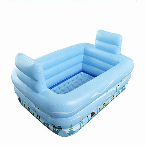 Preisvergleich Produktbild Badewannen Haushalt Inflatable, Erwachsene Doppel Badewanne, Kunststoff-Badebottich, starke warmen Folding-Badebottich-Blau, 160 * 124 * 55