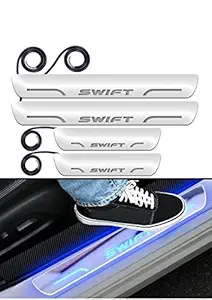 Goshop Car Door Foot Step Led Sill Plate Compatible for Maruti Swift(Set of 4PCS, Blue)