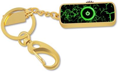 USB 2.0 Flash Drive, 32GB U Disk Personalized Memory Stick Thumb Drives with Free Key Ring, Easy to Carry (Gold - Green Switch)