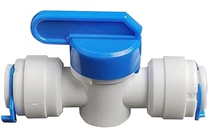 PAROAD Ventile Wasserhähne, Inline-Hahn/Absperrventil/Wasser-Ventil, für Kühlschrankschlauch/Gefrierschrank/Umkehrosmose-Wasserfilter/Wasserrohr (3/8 Zoll(9,53 mm))