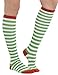 Produktbild Erwachsene Damen Herren Grün & Weiß Gestreift Kniestrümpfe Festliche Weihnachten Elfen Weihnachten Kostüm Kleid Outfit Zubehör