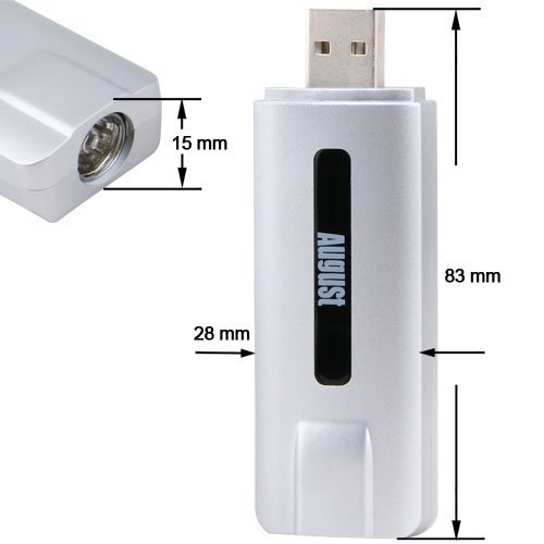 August DVB-T210 Sintonizador TDT HD  DVB-T2      Sintonizador de Televisi  n Digital en Alta Definici  n para Ordenadores de Sobremesa y Port  tiles - Grabador PVR     Compatible con Windows 10   8   7   Vista y XP