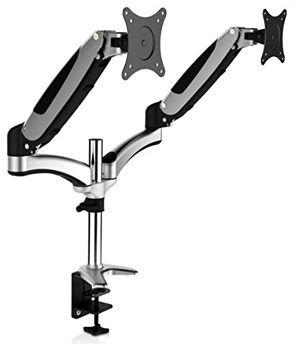 V7 Professional DM3GSAD-1E LX Doppel-Gasfeder-Monitor-Halterung für zwei Monitore bis zu 76.2cm (30 Zoll) oder mit 8kg Gewicht (Vesa 75x75, 100x100)