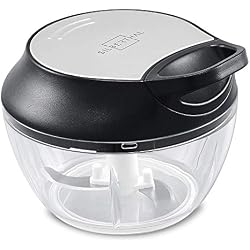 SILBERTHAL Hachoir manuel à 3 lames en acier inoxydable 500 ml 5 secondes - Broyeur avec Ficelle - Mixeur Coupe Oignons/Ail/Légumes/Viande/Épices/Condiments