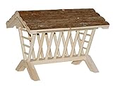 heuraufe für nager selber bauen Material: Holz Kerbl 82888 Heukrippe Nature 45 x 32 x 33 cm