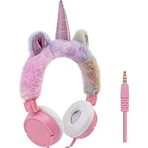 NAHIL Unicorn Headphones for Girls Headphones for Girls Headphones with mic for Girls Headphones with mic for Girls Kids Headphones with mic Kids Headphones with mic 3.5mm Jack with Built in Mic