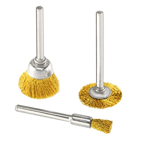 SHINA 45 tlg Messingbürsten Drahtbürsten Draht Bürstensatz Dremel Proxxon Polier Set Stahl Bürsten Polierscheiben Scheibenbürste Rundbürste Schaftaufnahme Ø 3,17 mm - 3