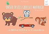 Image de Malbuch Kinder - UNSER ERSTES GROßES MALBUCH: Lerne malen und kritzeln mit den 50 schönsten Motiven! Auf ökologischem Naturpapier. (Malbuch Kinder)