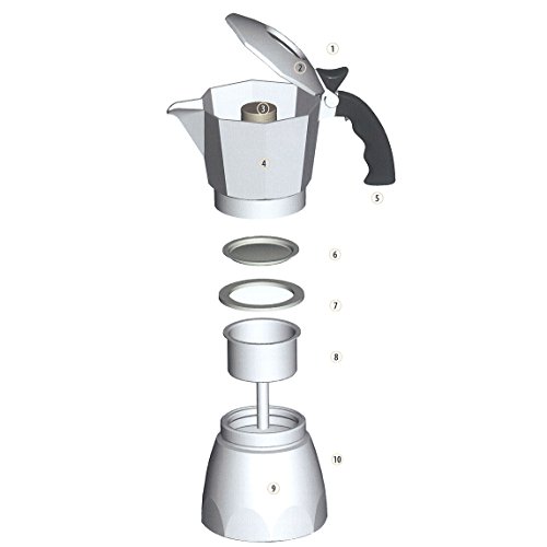 Bialetti Brikka Espressokocher aus Aluminium, Aluminium, silber, 10,2×17,8×20,3 cm - 5