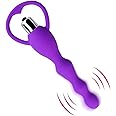 Vibrating Anal Beads Butt Plug, Graduated Design Silicone Anal Vibrator Waterproof G-spot Anal Sex Toy for Men, Women and Couples (Purple)