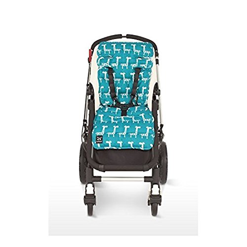 Outlook Travel Comfy Pram, Pushchair, Car Seat Liner - Teal and White Giraffe