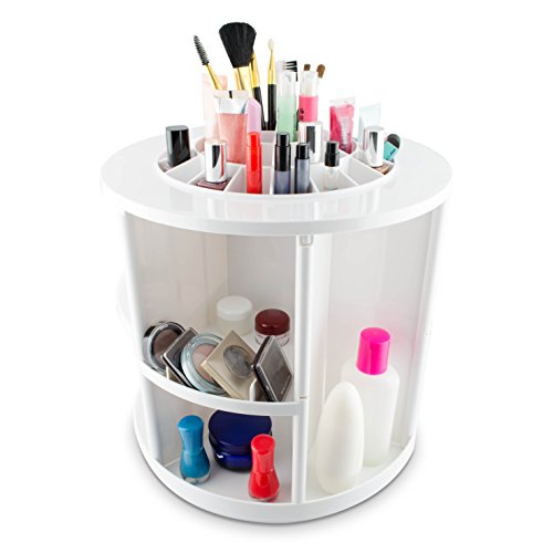 VENKON – Make Up Organizer Sortierkasten für Aufbewahrung von Kosmetik – 360 Grad drehbar – weiß - 6