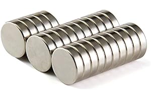HHOOMY Imanes de Neodimio Cilindros Redondos Super Fuertes Imanes de Tierras Raras Imanes De Nevera 25 Piezas N52 Imanes para Científico, Manualidades, Bricolaje, Hobby, Oficina, Hogar y Cocina 12mm x 3mm