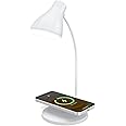 Portronics Brillo 3 Portable Lamp with Wireless Charger with 10W Output, 360° Flexible Neck, Touch Control, Dual Lamp Shades(White)