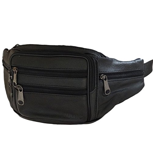 Gürteltasche Doggy Bag Sporttasche Bauchtasche Hüfttasche schwarz echtes Leder - 5
