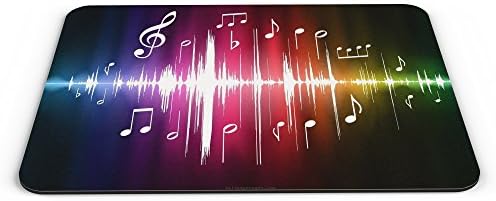 Colourful Sound Wave With Musical Notes Computer PC Mousemat