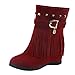 Produktbild Sannysis Stiefeletten Damen Elegant Plattform Keilabsatz Quaste Stiefel Damenschuhe Erhöhte Plattform Fashion Casual Boots