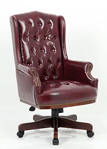 LUXURY MANAGERS DIRECTORS CHESTERFIELD ANTIQUE CAPTAIN STYLE PU LEATHER OFFICE DESK CHAIR FURNITURE