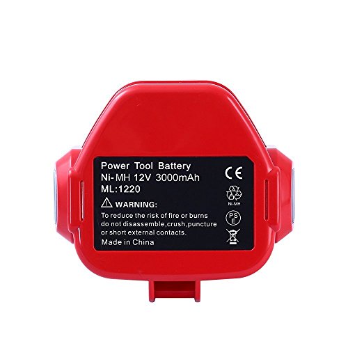 Powayup für Makita Akku 12V 3.0Ah Ni-Mh Batterie Werkzeugakku ErsatzAkku 1222 12341220 12331235 1235B 1235F 2Packs - 8