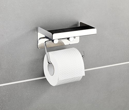 Wenko 22217100 Toilettenpapierhalter 2 in 1, Edelstahl rostfrei, 16 x 12,5 x 11,5 cm, Glänzend - 7