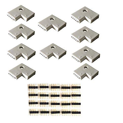 Pack de 10 unidades de tiras LED blancas de 5 pines y 12 mm, forma de L, ángulo de 90 grados, para tiras LED RGBW 5050 Flex