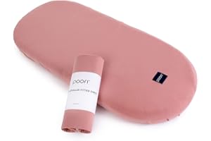 ‎POOFI Poofi Spannbettlaken für Kinderwagen Stubenwagen | Kinderbettlaken | 100% Bio-Baumwolle | Natürliche Weich und Atmungsaktiv Bettlaken | Größe 35x75 cm | Farbe Herbal Rose