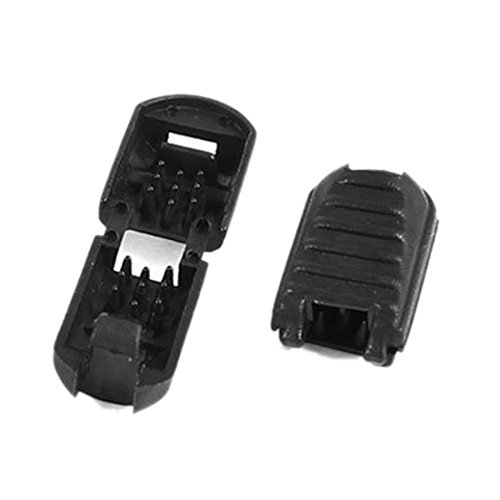 SODIAL(R) Cremallera Tire Cerradura de la Cuerda de Plastico Termina 5.5mm x 5.3mm 20pcs Negro