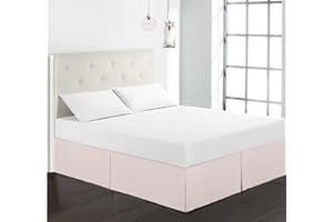 EUPEFIST Gonna da Letto Singolo/Matrimoniali/Una Piazza E Mezzo Mantovana Bed Skirt Giroletto Gonne per Letto Gonna Letto Tre Lati Tessuto Elastica Bedskirts Tinta Unita Pizzo Vestiletto