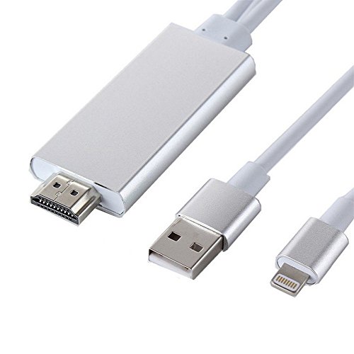Camac MHL zum HDMI Kabel-Lightning zu 1080p HDTV Adapter Kabel 1,8 Meter für iPad iPhone 5 5C 5S 6 6s plus(iOS 8.0 oben und 3G / 4G Version, Personal Hotspot erforderlich) |Silber - 3