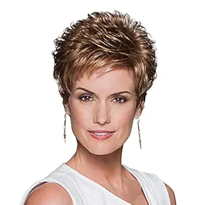 Aspire Average Cap Wig Color G829+ Dark Cinnamon Mist - Gabor Wigs Womens Short Boy Cut Synthetic Loose Layers Curls Capless Comfort Fit