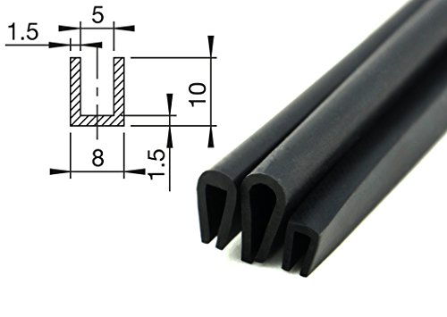 Preisvergleich Produktbild V4 - Fassungsprofile Gummi Profil U-Profil Profilgummi Zellkautschuk EPDM 10x8mm