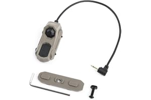 SBGJMY 2.5MM Plug Tactical PEQ DBAL NGAL M3X Flashlight Dual Function Remote Pressure Switch Portable Control Switch for Mlok Keymod and 20mm Picatinny Rail System (Tan)