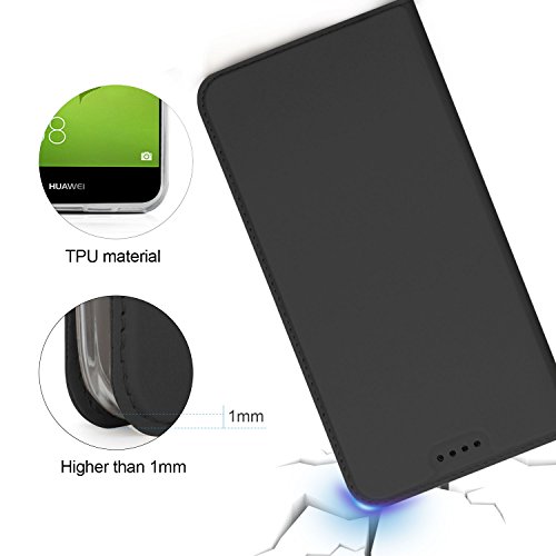 Huawei Nova 2 HÃ¼lle KuGi Huawei Nova 2 Flip Bookstyle Kompletter Schutz Mit Magnetverschluss und Standfunktion Tasche Etui Cover Case SchutzhÃ¼lle fÃ¼r Huawei Nova 2 Smartphone (Schwarz)