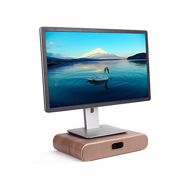 SAMDI Universal Wooden Computer Monitor Stand with Drawer Heighen Dock Holder Rise Stand Display Bracket for iMac PC Desktop - Image 6