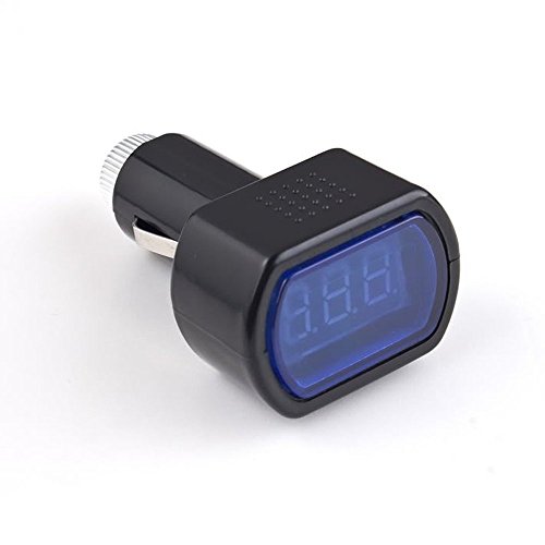 Preisvergleich Produktbild CHOULI LED-Anzeigen-Zigarettenanzünder-elek... Spannungsmesser für Autoauto-Batterie Black & Blue