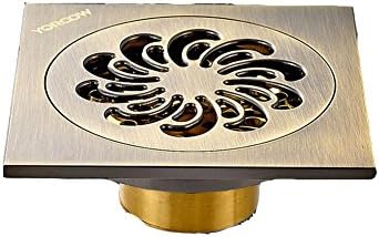LUXURYDREAM Brass Thicker High-End Elegant Vintage Style Luxury Removable Lid Deodorizing Kitchen,Bathroom Floor Drain , B 4in