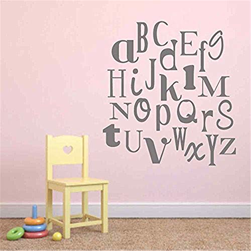 Wall Stickers Butterflies Alphabet Vinyl Wall Decal - Nursery Bedroom Funky Fonts Decal - Vinyl Wall Art Sticker Colorful Or Simple Color