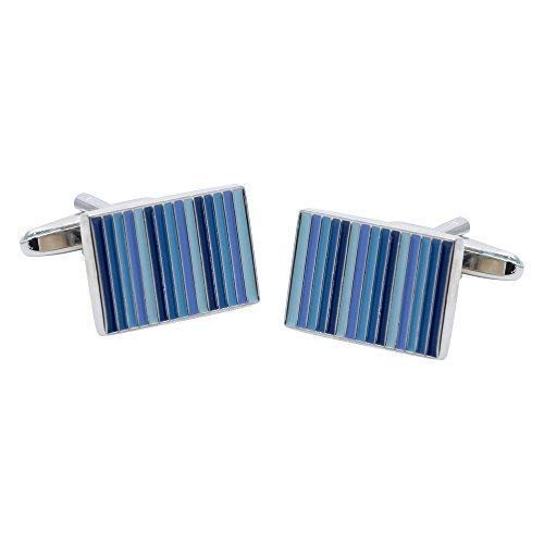 Funky Cufflinks~comBlue Multi Stripe Cufflinks