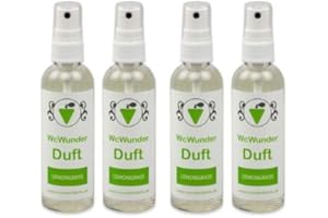 ‎WCWUNDER WcWunder WC Pure Toilettenduft, Toilettenparfüm, Geruchsblocker PET-Flasche (Lemongras, 4 x 100ml)